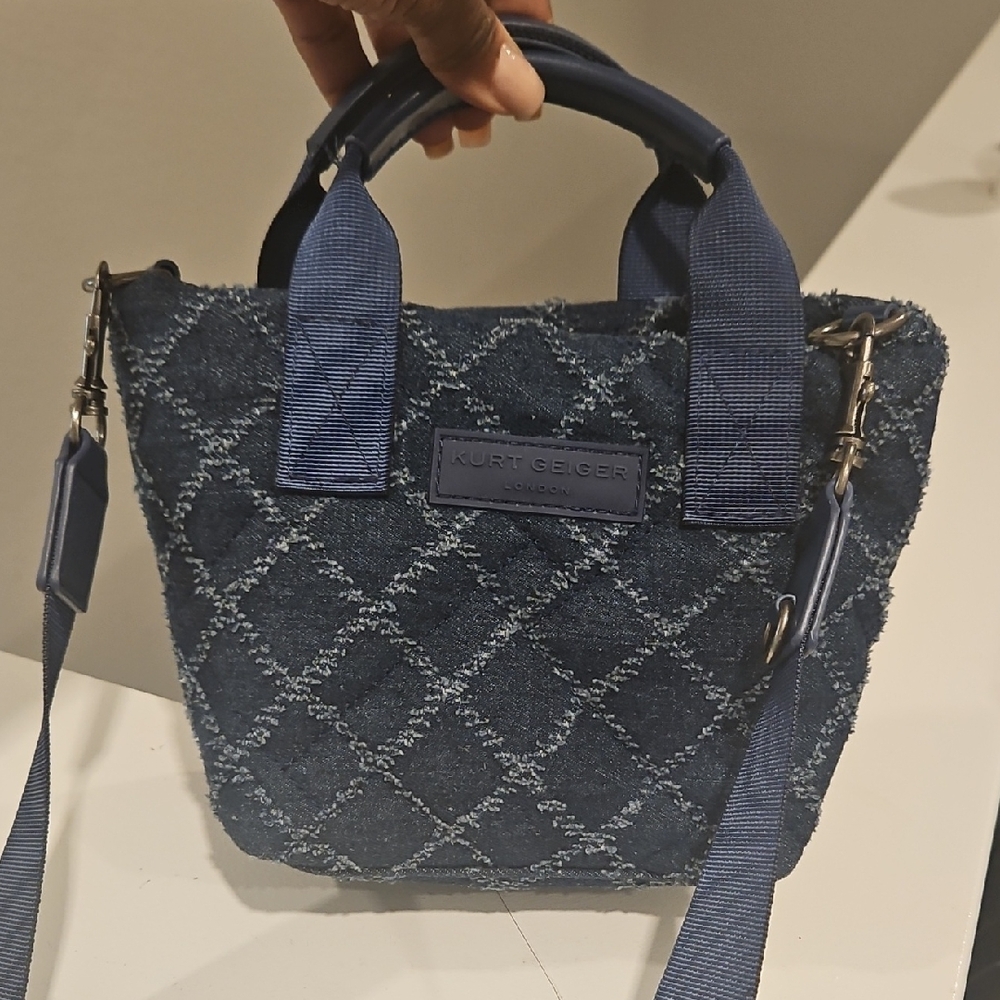 Kurt Geiger Navy Quilted Crossbody Bag